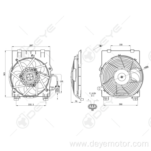 Motor fan cooling radiator for OPEL CORSA C